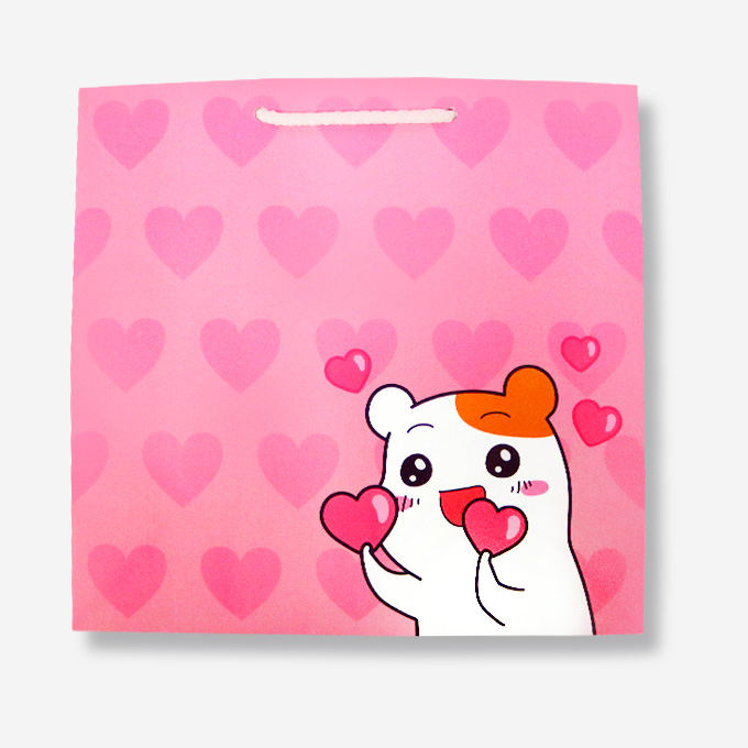 에비츄 종이 쇼핑백 (대)_핑크